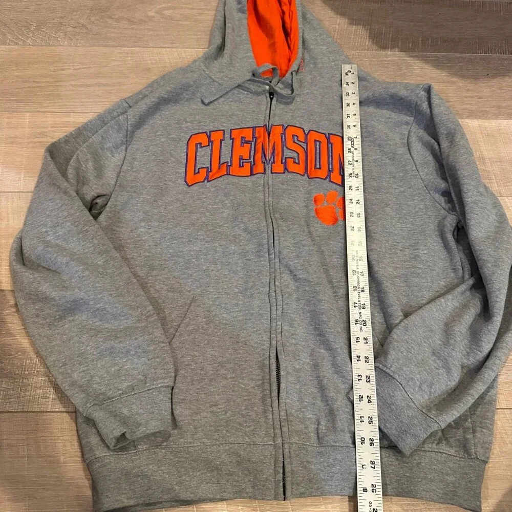 COLOSSEUM MENS XL CLEMSON TIGERS ZIP UP HOODED SWEATSHIRT